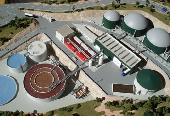Maqueta de una planta de biogás