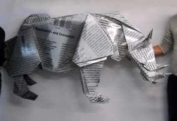 Origami rhinoceros